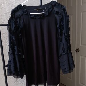 KOBI HALPERIN..NEW!! MODAL TOP WITH SHEER DETAIL.MEDIUM